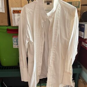 Simple White Men's Casual Button Down Shirt